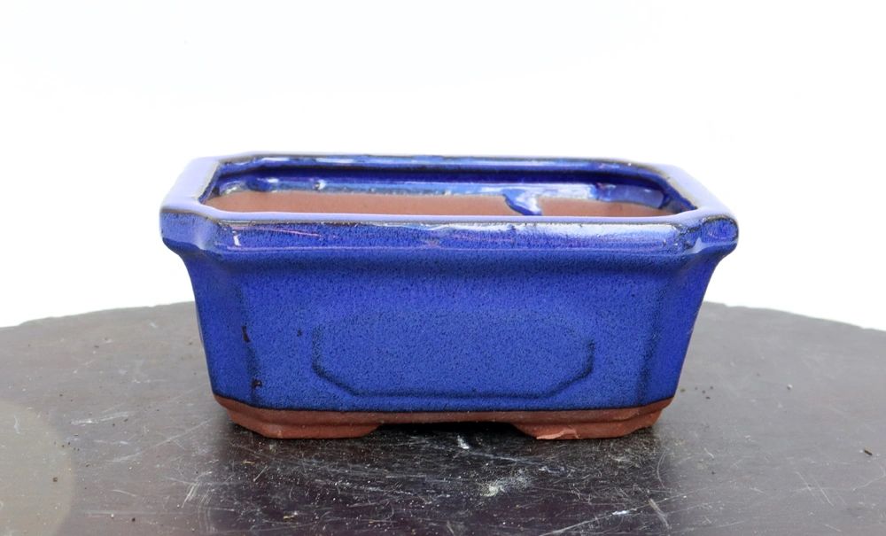 Chinese Bonsai Pot with a Blue Glaze