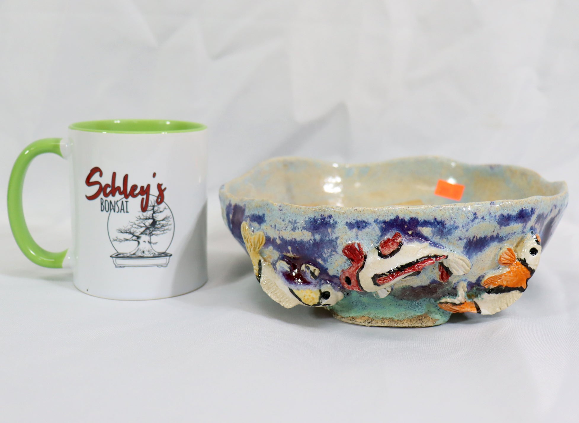 Rustic Koi Hand Painted Pot