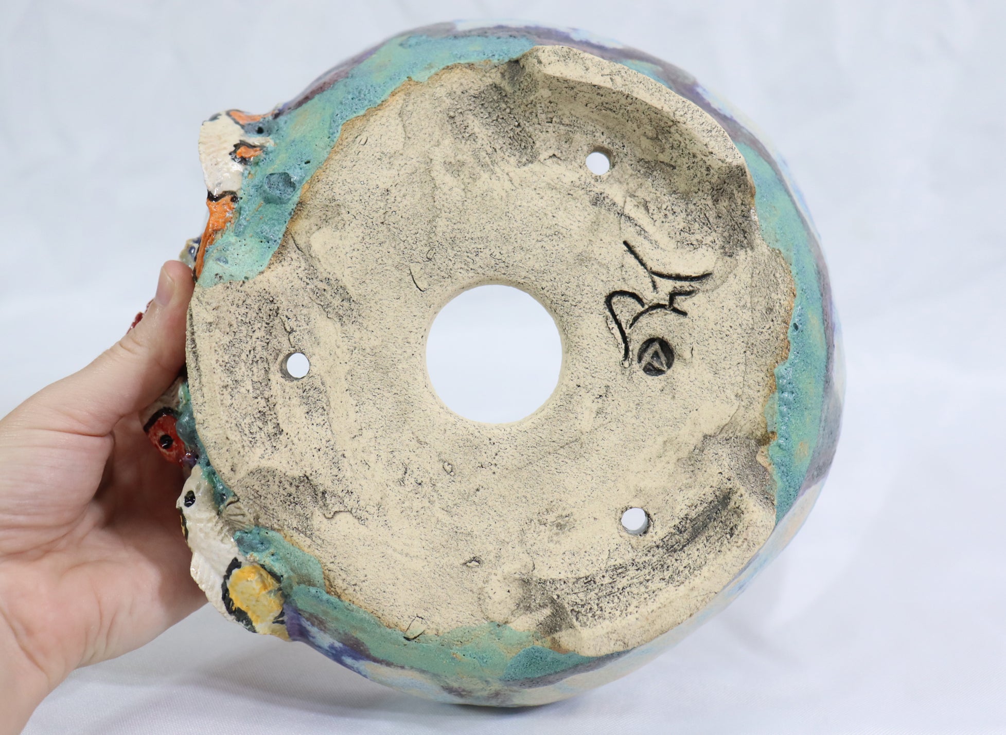 Rustic Koi Hand Painted Pot