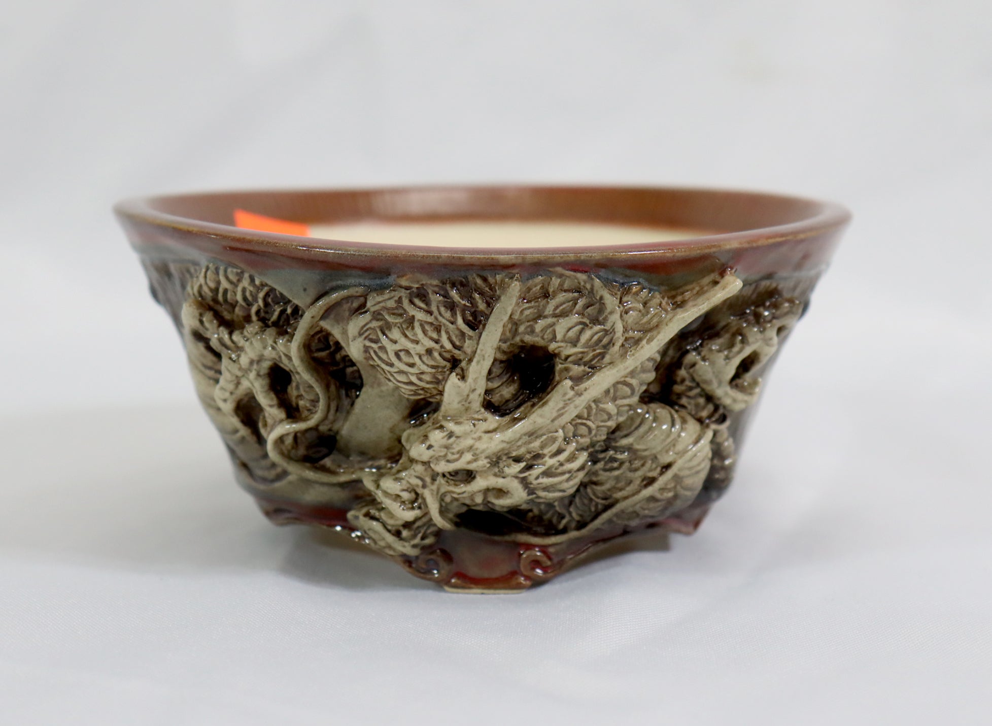 Brown Round Dragon Pot
