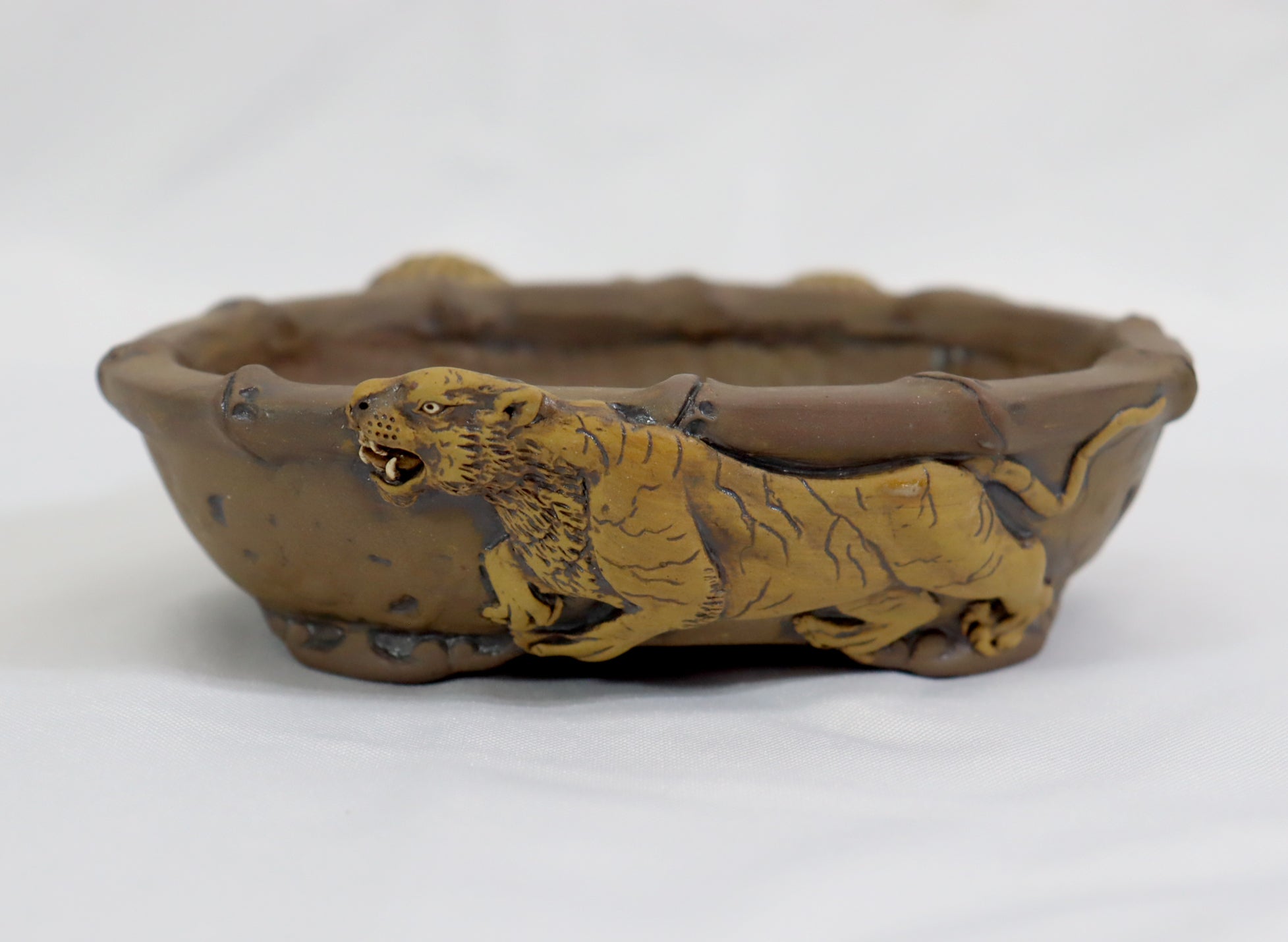 Dragon, Bamboo, and Large Cat Pot