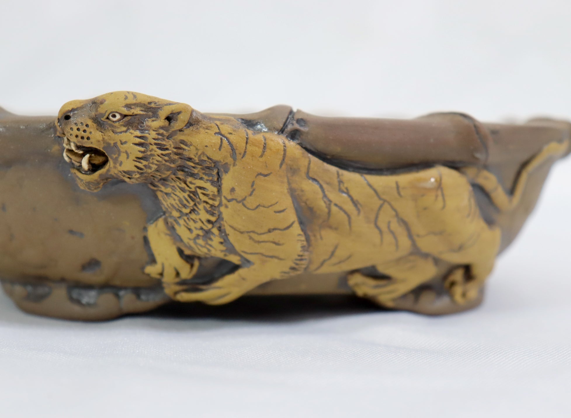 Dragon, Bamboo, and Large Cat Pot